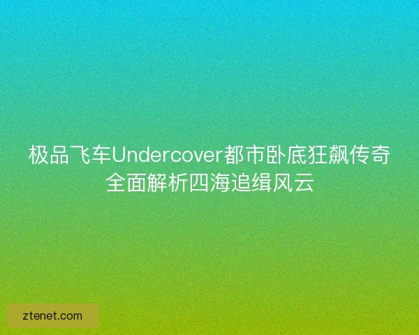 极品飞车Undercover都市卧底狂飙传奇全面解析四海追缉风云 极品飞车Undercover都市卧底狂飙传奇全面解析四海追缉风云