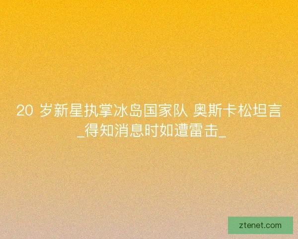 20 岁新星执掌冰岛国家队 奥斯卡松坦言 _得知消息时如遭雷击_