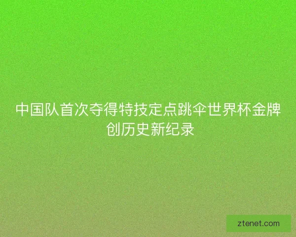 中国队首次夺得特技定点跳伞世界杯金牌 创历史新纪录